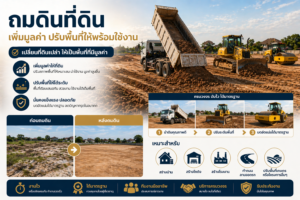 ถมดินที่ดิน เพิ่มมูลค่า ปรับพื้นที่ให้พร้อมใช้งาน