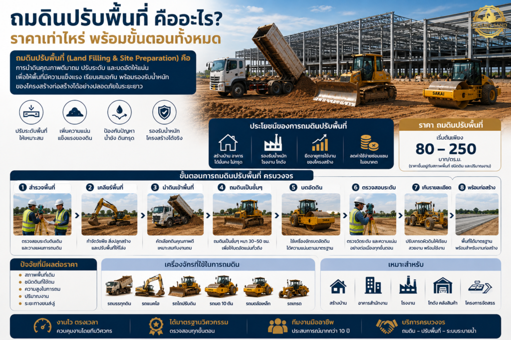 ถมดินปรับพื้นที่ คืออะไร ราคาเท่าไหร่ พร้อมขั้นตอนทั้งหมด