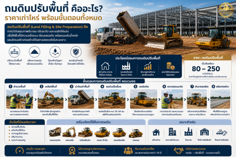 ถมดินปรับพื้นที่ คืออะไร ราคาเท่าไหร่ พร้อมขั้นตอนทั้งหมด